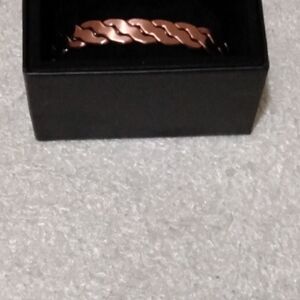 Magnetic By Design Wave Pattern Adjustable Cuff Bracelet in Rosetone (6.50 In